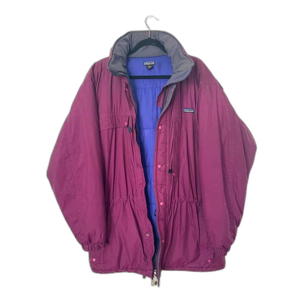 Patagonia jacket men’s vintage retro 90s purple hooded Guide Parka size large